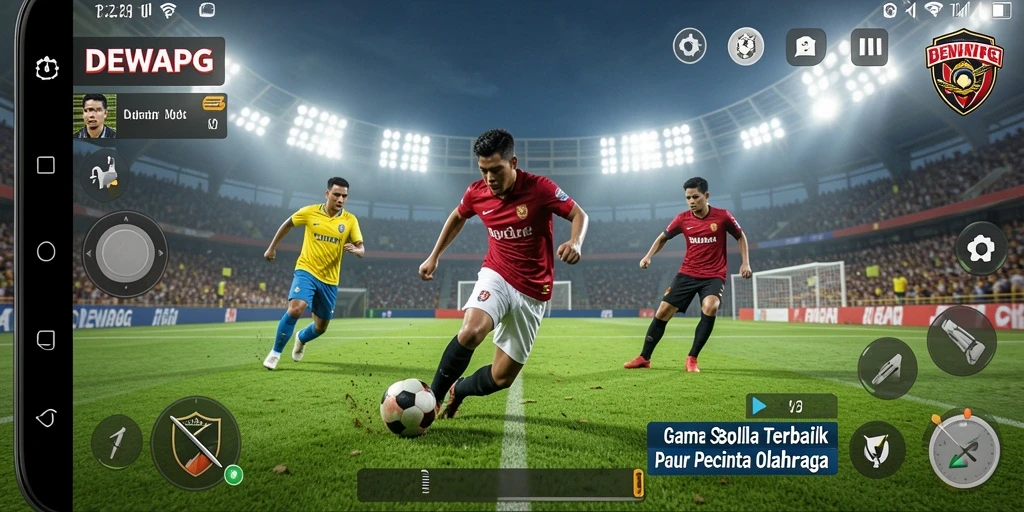 Tampilan gameplay seru dari DEWAPG yang penuh aksi sepak bola.