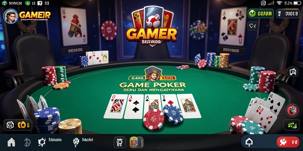 Screenshot gameplay menunjukkan momen seru bermain poker di GAMERP.