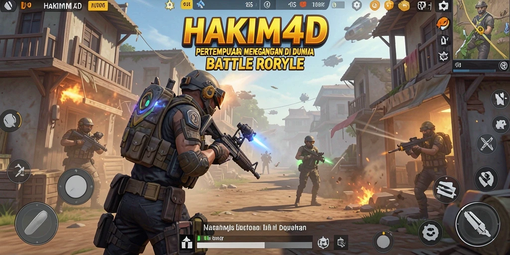 Tampilan gameplay HAKIM4D yang intens di arena Battle Royale.