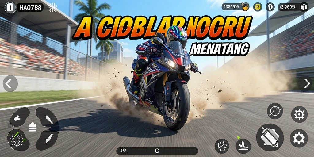 Tampilan mendebarkan dari gameplay balap motor HAO788.