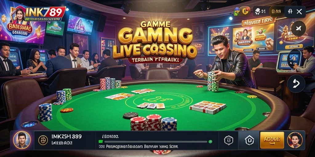 Tampilan gameplay seru dengan dealer langsung di INK789.