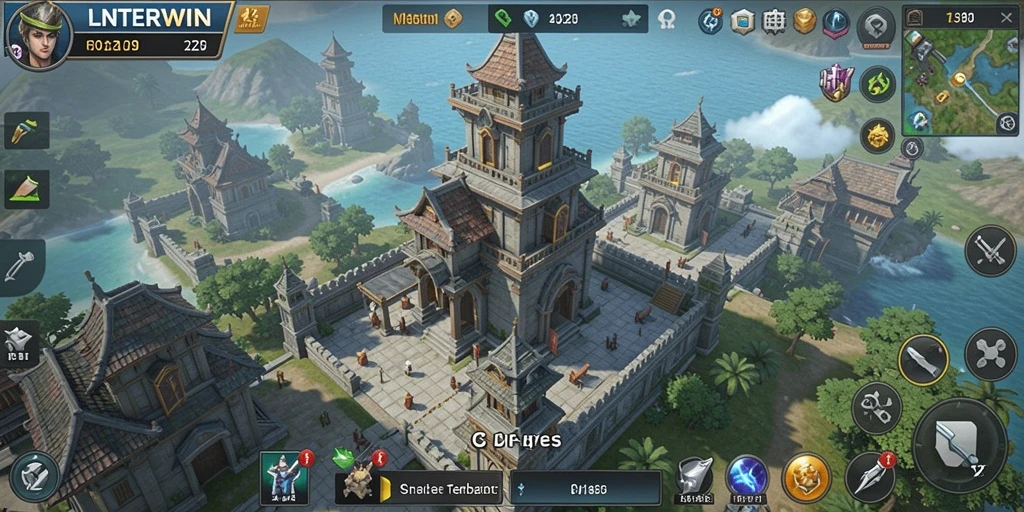 Tampilkan gameplay seru LNTERWIN Tower Defense yang mendebarkan.