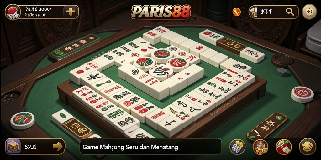 Menampilkan gameplay seru Mahjong dalam PARIS88.