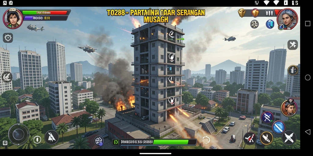 Gameplay TO288 yang menegangkan saat mempertahankan menara dari serangan musuh.