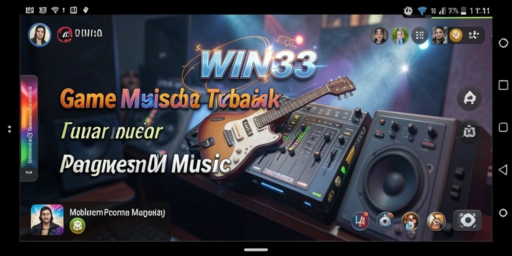 Tangkapan layar gameplay WIN33 menunjukkan interaksi seru dalam permainan musik.