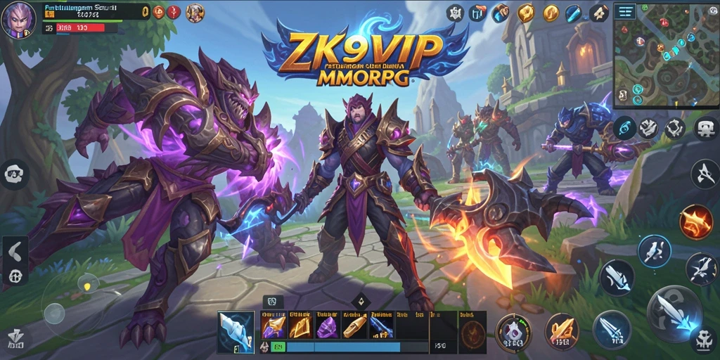 Tampilan mendebarkan dari gameplay ZK9VIP di dunia MMORPG.